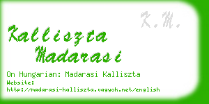 kalliszta madarasi business card